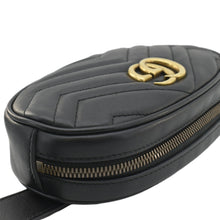 Load image into Gallery viewer, GUCCI GG Marmont Matelasse Leather Belt Bag Black 476434
