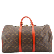 Load image into Gallery viewer, LOUIS VUITTON Keepall Bandoulière 50 Monogram Canvas Travel Bag Coquelicot
