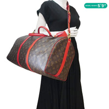 Load image into Gallery viewer, LOUIS VUITTON Keepall Bandoulière 50 Monogram Canvas Travel Bag Coquelicot
