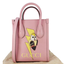 Load image into Gallery viewer, GUCCI X BNF Bananya Print Leather Vertical Tote Bag Pink 671623
