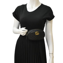 Load image into Gallery viewer, GUCCI GG Marmont Matelasse Leather Belt Bag Black 476434
