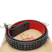 Load image into Gallery viewer, CHRISTIAN LOUBOUTIN Loubi Spiked Leather Belt Black Size 100.40
