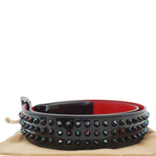 Load image into Gallery viewer, CHRISTIAN LOUBOUTIN Loubi Spiked Leather Belt Black Size 100.40
