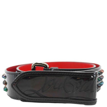 Load image into Gallery viewer, CHRISTIAN LOUBOUTIN Loubi Spiked Leather Belt Black Size 100.40
