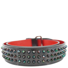 Load image into Gallery viewer, CHRISTIAN LOUBOUTIN Loubi Spiked Leather Belt Black Size 100.40
