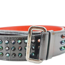 Load image into Gallery viewer, CHRISTIAN LOUBOUTIN Loubi Spiked Leather Belt Black Size 100.40
