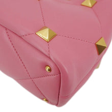 Load image into Gallery viewer, VALENTINO Roman Stud Small Nappa Leather Top Handle Crossbody Bag Flamingo Pink
