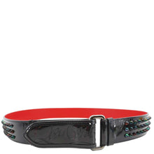 Load image into Gallery viewer, CHRISTIAN LOUBOUTIN Loubi Spiked Leather Belt Black Size 100.40
