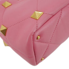 Load image into Gallery viewer, VALENTINO Roman Stud Small Nappa Leather Top Handle Crossbody Bag Flamingo Pink
