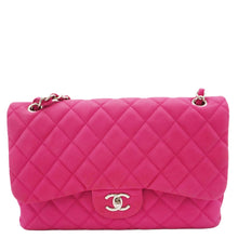 Load image into Gallery viewer, CHANEL Jumbo Classic Double Flap Quilted Caviar Leather Shoulder Bag Pink
