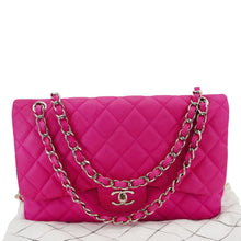 Load image into Gallery viewer, CHANEL Jumbo Classic Double Flap Quilted Caviar Leather Shoulder Bag Pink
