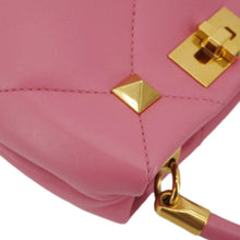 Load image into Gallery viewer, VALENTINO Roman Stud Small Nappa Leather Top Handle Crossbody Bag Flamingo Pink
