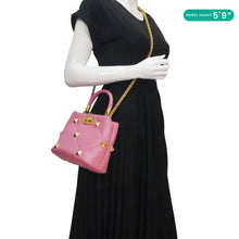 Load image into Gallery viewer, VALENTINO Roman Stud Small Nappa Leather Top Handle Crossbody Bag Flamingo Pink
