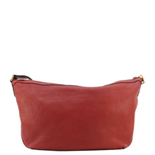 Load image into Gallery viewer, GUCCI Half Moon Logo Calfskin Leather Hobo Shoulder Bag Red 523588
