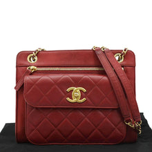 Load image into Gallery viewer, CHANEL Square Front Pocket  Crossbody Bag Red front side
