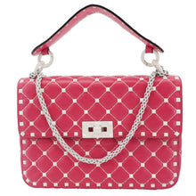 Load image into Gallery viewer, VALENTINO Rockstud Spike Medium Lambskin Leather Shoulder Bag Pink
