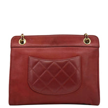 Load image into Gallery viewer, CHANEL Square Front Pocket  Crossbody Bag Red back look
