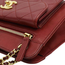 Load image into Gallery viewer, CHANEL Square Front Pocket Quilted Leather Chain Crossbody Bag Red
