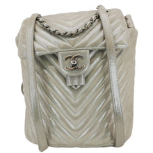 Load image into Gallery viewer, CHANEL Urban Spirit Small Chevron Calfskin Leather Backpack Silver
