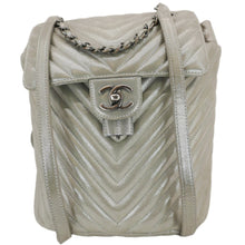 Load image into Gallery viewer, CHANEL Urban Spirit Small Chevron Calfskin Leather Backpack Silver
