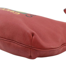 Load image into Gallery viewer, GUCCI Half Moon Logo Calfskin Leather Hobo Shoulder Bag Red 523588
