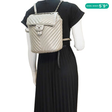 Load image into Gallery viewer, CHANEL Urban Spirit Small Chevron Calfskin Leather Backpack Silver
