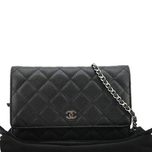 Load image into Gallery viewer, CHANEL Wallet On Chain Quilted Caviar Leather Crossbody Bag Black
