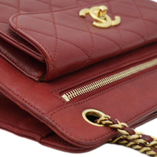 Load image into Gallery viewer, CHANEL Square Front Pocket Quilted Leather Chain Crossbody Bag Red
