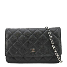 Load image into Gallery viewer, CHANEL Wallet On Chain Quilted Caviar Leather Crossbody Bag Black
