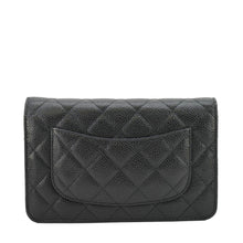 Load image into Gallery viewer, CHANEL Wallet On Chain Quilted Caviar Leather Crossbody Bag Black
