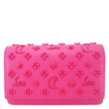 Load image into Gallery viewer, CHRISTIAN LOUBOUTIN Paloma Embellished Leather Chain Clutch Bag Pink
