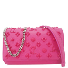 Load image into Gallery viewer, CHRISTIAN LOUBOUTIN Paloma Embellished Leather Chain Clutch Bag Pink
