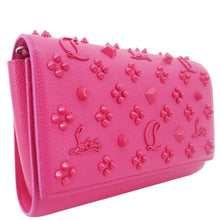 Load image into Gallery viewer, CHRISTIAN LOUBOUTIN Paloma Embellished Leather Chain Clutch Bag Pink
