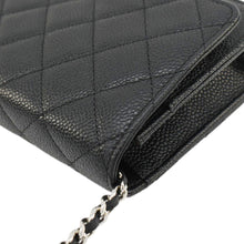 Load image into Gallery viewer, CHANEL Wallet On Chain Quilted Caviar Leather Crossbody Bag Black
