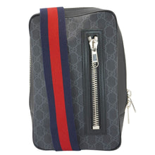 Load image into Gallery viewer, GUCCI GG Supreme Canvas Belt Bag with Zip Pocket Black 478325

