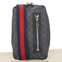 Load image into Gallery viewer, GUCCI GG Supreme Canvas Belt Bag with Zip Pocket Black 478325
