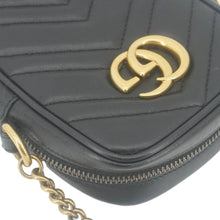 Load image into Gallery viewer, GUCCI GG Marmont Mini Matelasse Leather Crossbody Bag Black 598597
