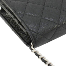 Load image into Gallery viewer, CHANEL Wallet On Chain Quilted Caviar Leather Crossbody Bag Black
