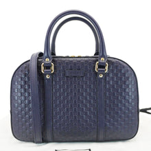 Load image into Gallery viewer, GUCCI Small Microguccissima Leather Crossbody Bag Navy Blue 510286
