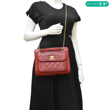 Load image into Gallery viewer, CHANEL Square Front Pocket  Crossbody Bag Red dummy look
