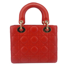Load image into Gallery viewer, CHRISTIAN DIOR Lady Dior Cannage Lambskin Leather Crossbody Bag Red
