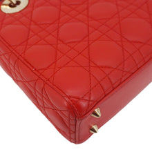 Load image into Gallery viewer, CHRISTIAN DIOR Lady Dior Cannage Lambskin Leather Crossbody Bag Red
