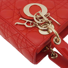 Load image into Gallery viewer, CHRISTIAN DIOR Lady Dior Cannage Lambskin Leather Crossbody Bag Red
