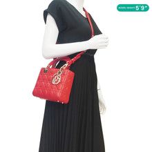 Load image into Gallery viewer, CHRISTIAN DIOR Lady Dior Cannage Lambskin Leather Crossbody Bag Red
