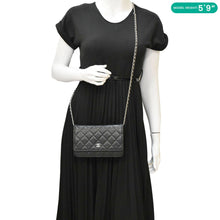 Load image into Gallery viewer, CHANEL Wallet On Chain Quilted Caviar Leather Crossbody Bag Black
