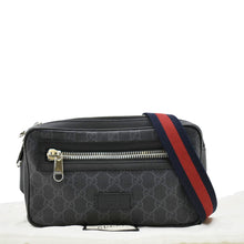 Load image into Gallery viewer, GUCCI GG Supreme Canvas Zip Belt Bag Black 474293
