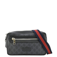 Load image into Gallery viewer, GUCCI GG Supreme Canvas Zip Belt Bag Black 474293
