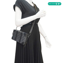 Load image into Gallery viewer, LOUIS VUITTON Soft Trunk Monogram Eclipse Wallet Shoulder Bag Black
