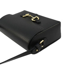 Load image into Gallery viewer, GUCCI Horsebit 1955 Flap Leather Shoulder Bag Black 732314
