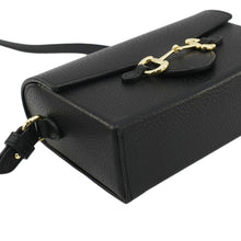 Load image into Gallery viewer, GUCCI Horsebit 1955 Flap Leather Shoulder Bag Black 732314
